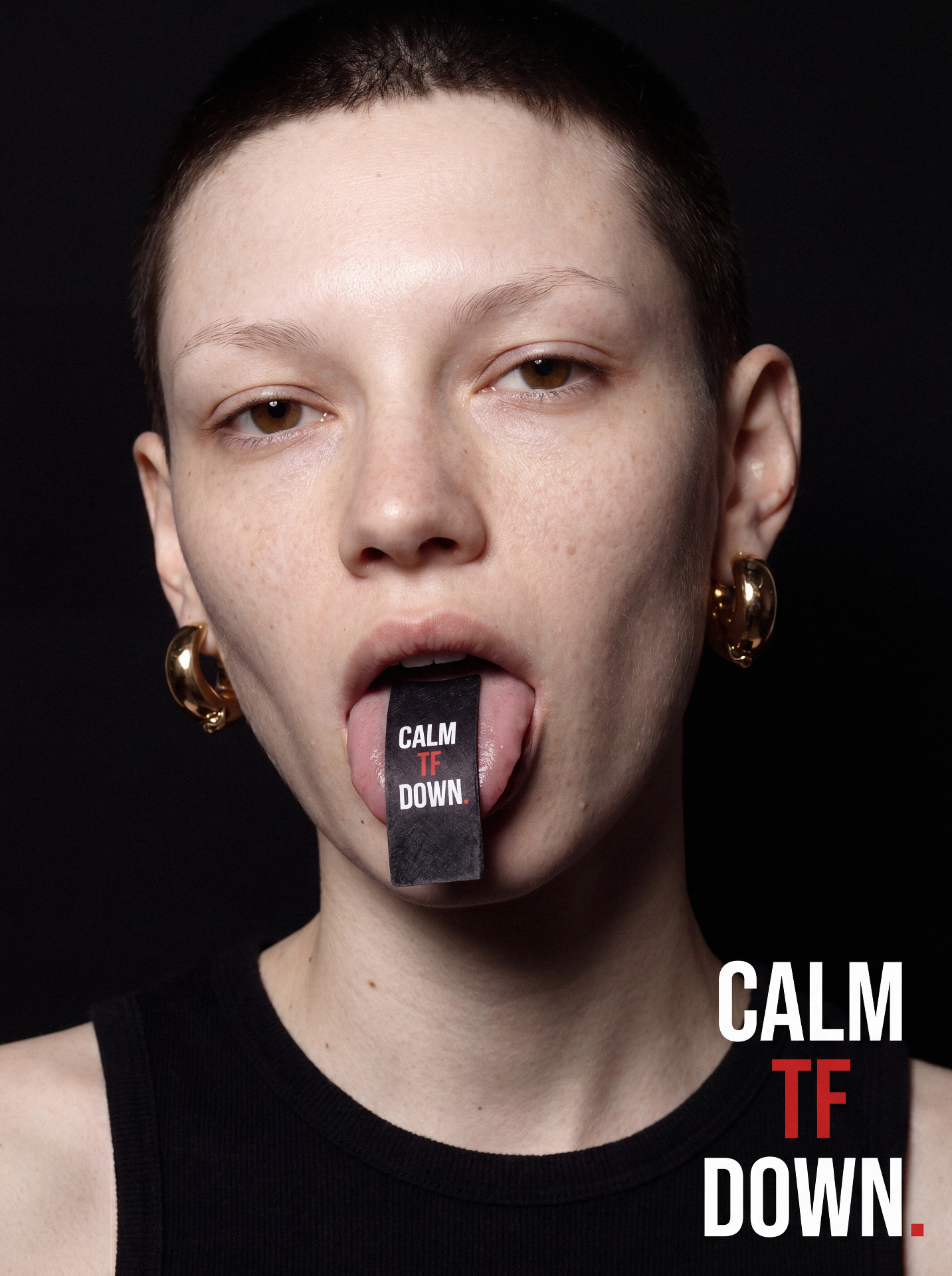 Sublingual cortisol strip on tongue — stress relief supplement